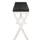 Side profile of the console table showing the 40cm depth and intersecting steel legs
