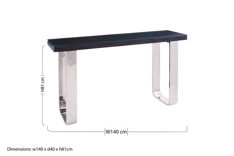 Dimensions diagram for the 140cm wide, 40cm deep, 81cm high console table