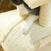 Cat Tree Tower with Scratching Post and Rest Pad for Indoor Cats 72cm Height Cream White