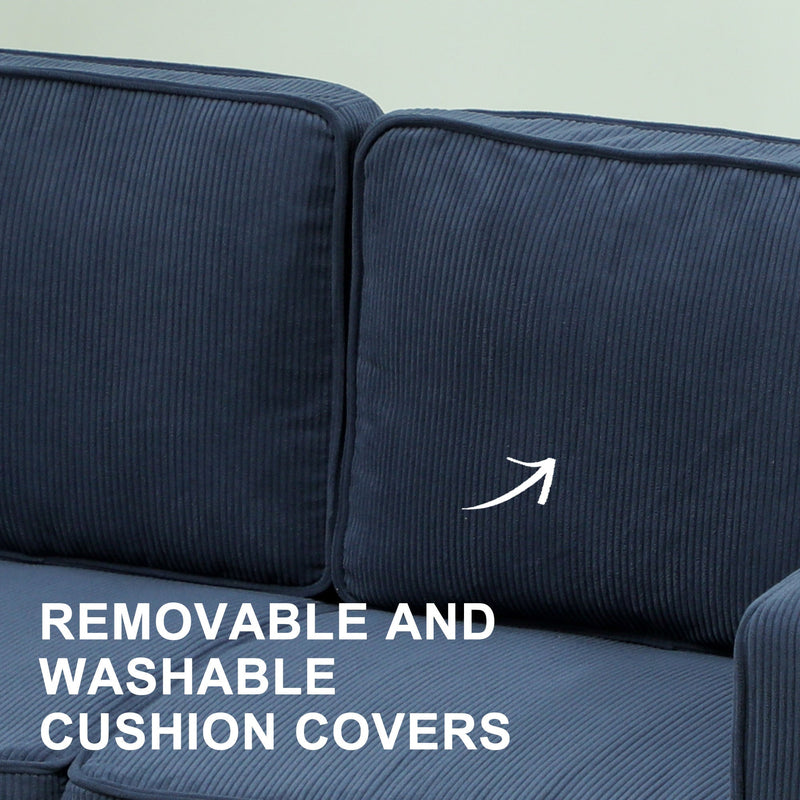 Close-up of the back cushion showing the removable, washable zip cover