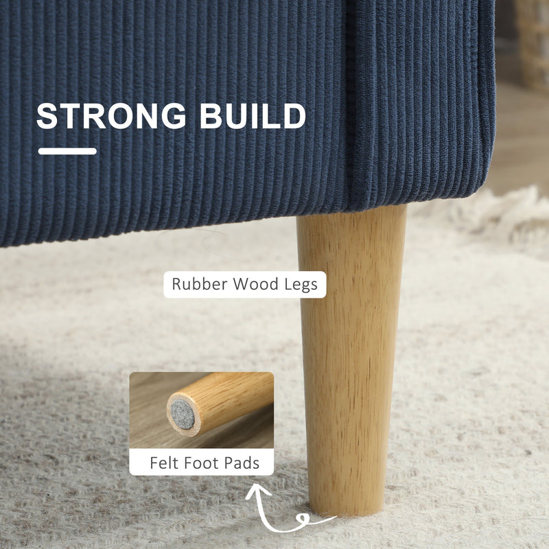 Close-up of the rubber wood leg and felt foot pad