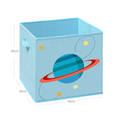 Dimensions diagram of the planet cube measuring 30 cm on every side