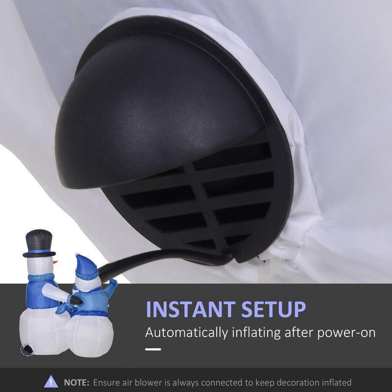 Air blower fan inside the snowman family with instant setup label