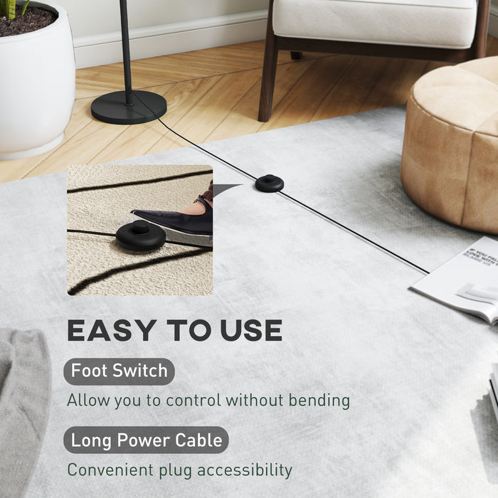 3D Printed Flower Floor Lamp with Rose Shade and Foot Switch Tall Pole, Light White