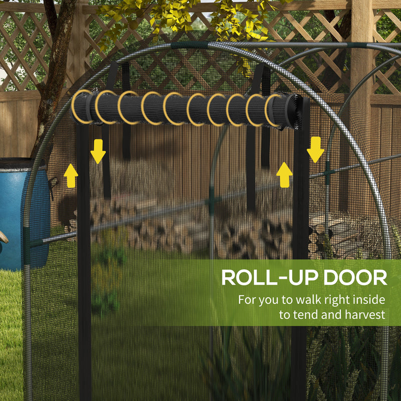 Mini Polytunnel Greenhouse 360 x 120 cm Black Weather Resistant by Outsunny