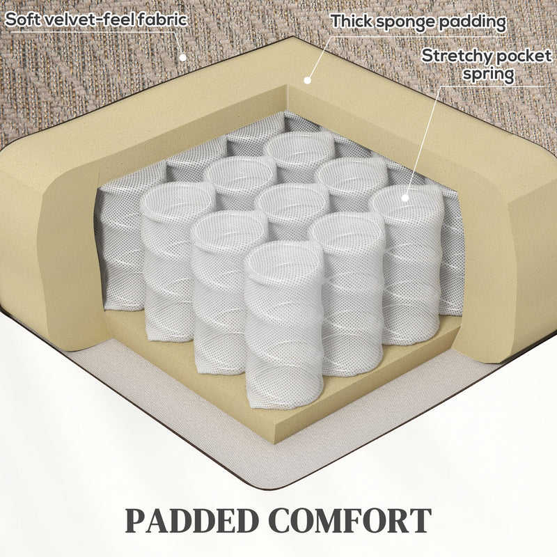 Khaki Velvet Power Lift Recliner Chair for Elderly with Remote and Side Pockets by HOMCOM