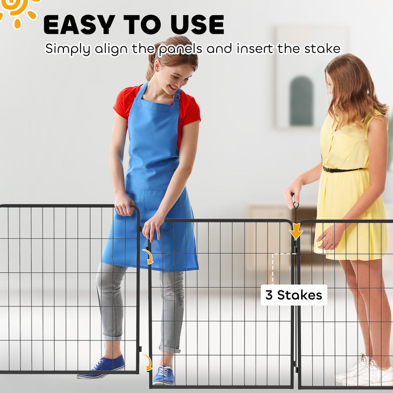 2 Piece Dog Pen Expansion Pack with 3 Connecting Stakes for 80cm High Pet Playpen by PawHut