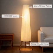 Dimmable Tripod Floor Lamp with Foot Switch for Living Room and Bedroom Lighting White AOSOM