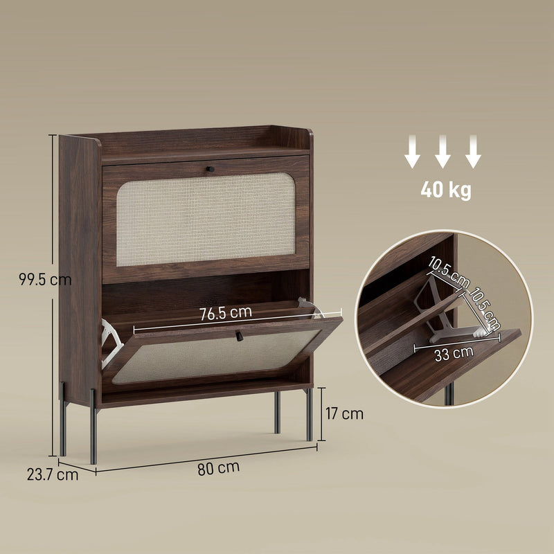 Shoe cabinet dimensions diagram, 80 x 23.7 x 99.5 cm with 17 cm leg clearance and 40 kg capacity