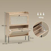 Shoe cabinet dimensions diagram showing 80 x 23.7 x 99.5 cm with 17 cm leg clearance and 40 kg capacity