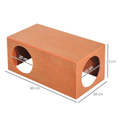 Outdoor Rabbit Shelter and Indoor Cat Tunnel Hideaway With Waterproof Roof, Grey AOSOM