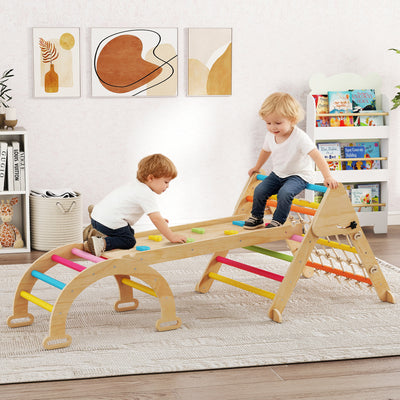 8 in 1 Toddler Climbing Frame with Slide Arch and Ladder for Indoor Play Multicolour AOSOM