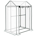 Mini Greenhouse With Roll Up Doors Ventilation And Reinforced Cover For Small Gardens Green AOSOM