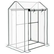 Mini Greenhouse With Roll Up Doors Ventilation And Reinforced Cover For Small Gardens Green AOSOM