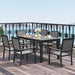 Grey 6 Seater Patio Dining Set with Stackable Chairs and Aluminium Frame by Outsunny