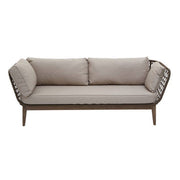 Bronze and charcoal handwoven 3 seater sofa, front studio shot