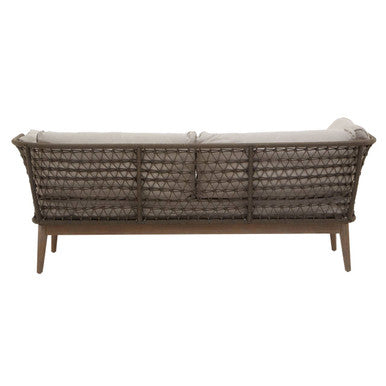 Bronze and charcoal 3 seater sofa, plain background