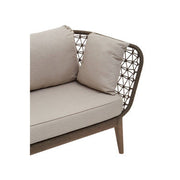 Close-up of the bronze and charcoal cushion fabric