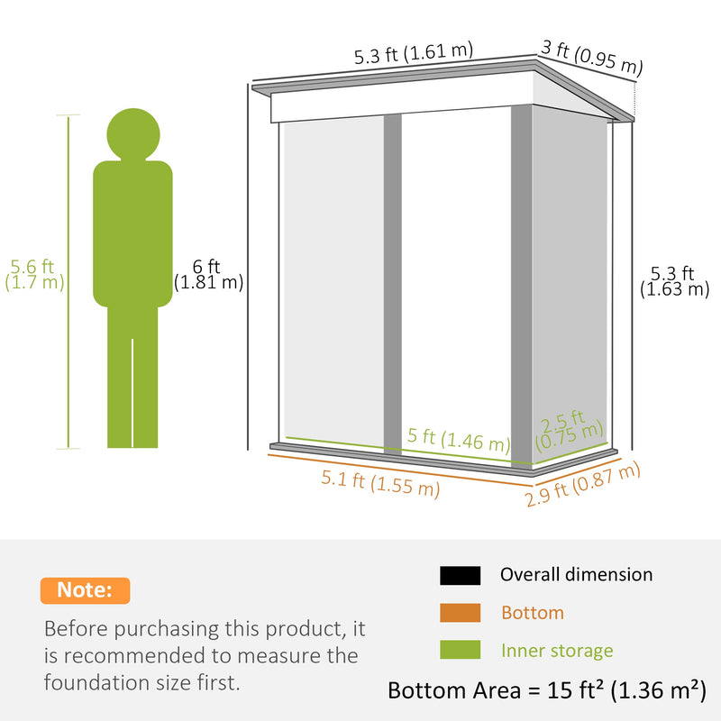Dimension diagram: 161 cm wide, 95 cm deep, 163 cm to 181 cm tall, with a 146 x 75 cm inner storage area