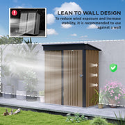 The shed positioned against a garden wall to cut wind exposure, illustrating its lean-to layout