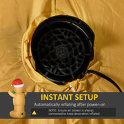 Built-in air blower inside the gingerbread man with instant setup label