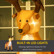 Close-up of the lit reindeer face with a Built-in LED Lights callout