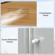 Close-ups of the four louvred gable ventilation vents and the screw protection covers