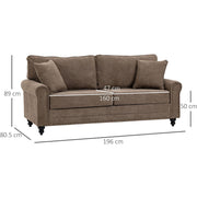 Sofa dimension diagram, 196W x 80.5D x 89H cm with 160cm seat width