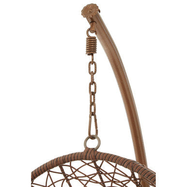 Close-up of the brown rattan-effect weave detail