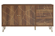 Brown sideboard with hairpin legs, studio shot