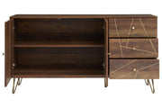 Brown sideboard with hairpin legs, studio shot