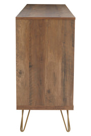 Brown sideboard with hairpin legs, studio shot