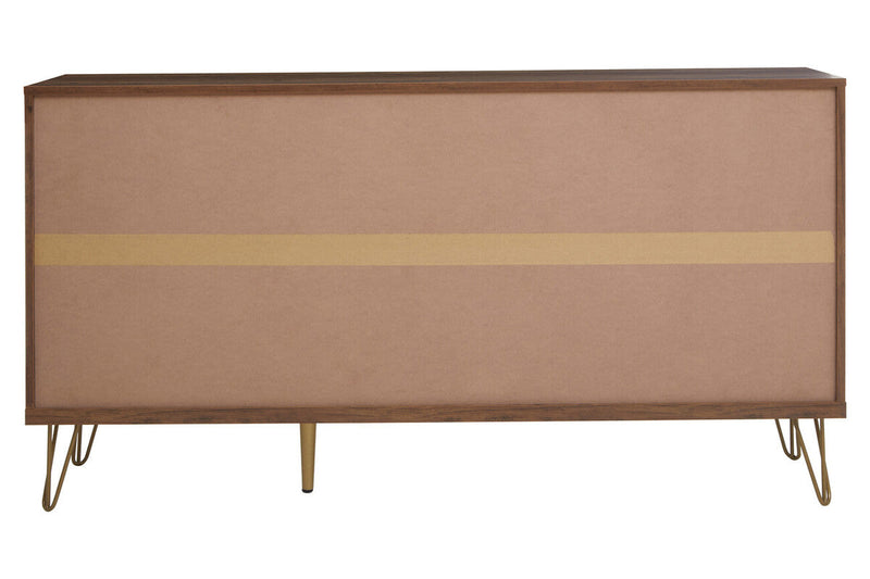 Brown sideboard with hairpin legs, studio shot