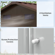 Close-up of the four louvred ventilation vents and the plastic screw protection covers