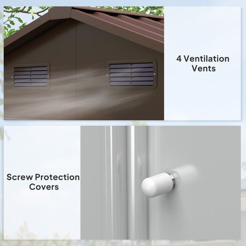 Close-up of the four louvred ventilation vents and the plastic screw protection covers