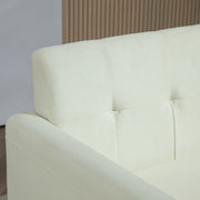 Cream Two Seater Linen Look Sofa Comfortable and Stylish Seating by HOMCOM
