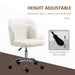 White Teddy Fleece Swivel Office Chair with Adjustable Height and Wheels for Home Office