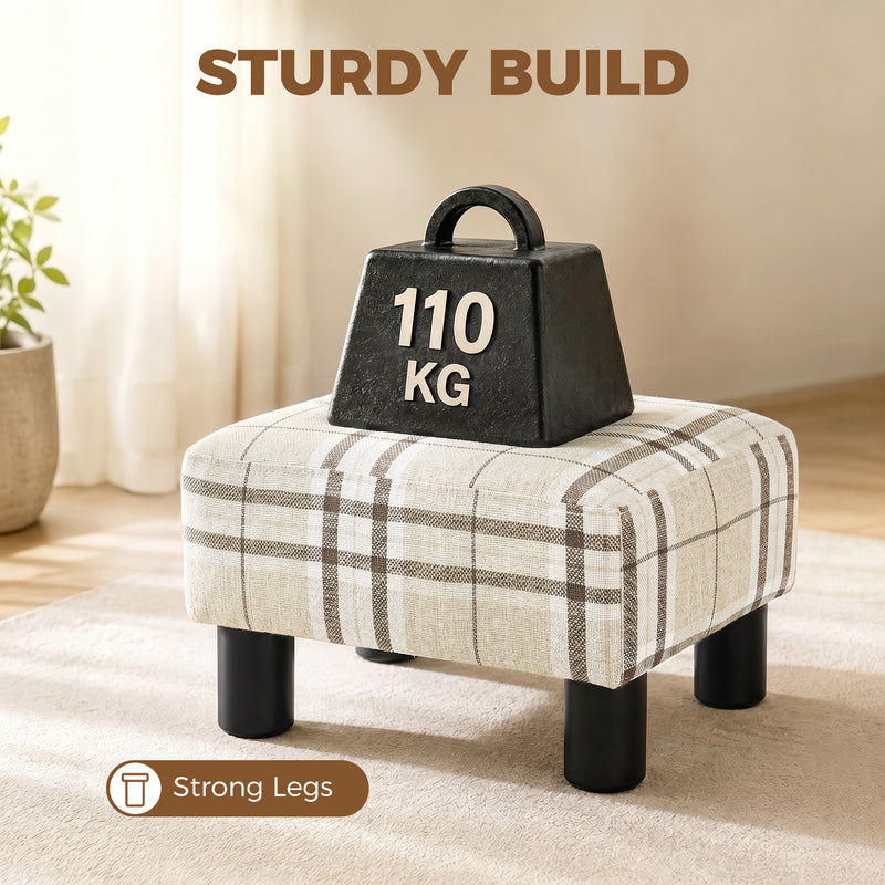 Compact Foot Stool for Living Room Comfort with Sturdy Frame and Easy-Clean Cover