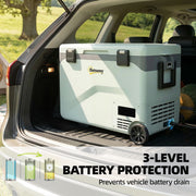 Camping Fridge with Wheels and Bluetooth Control for Fresh Food and Drinks 42.5L Green AOSOM