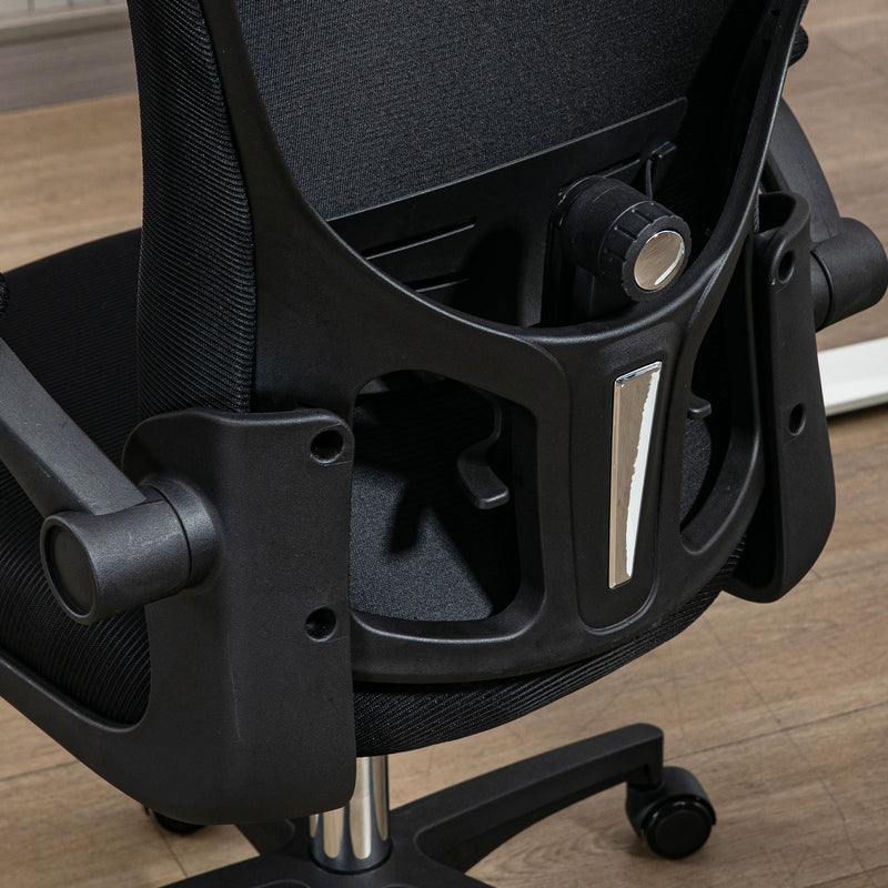 Black Ergonomic Office Chair With Mesh Back Lumbar Support And Adjustable Headrest