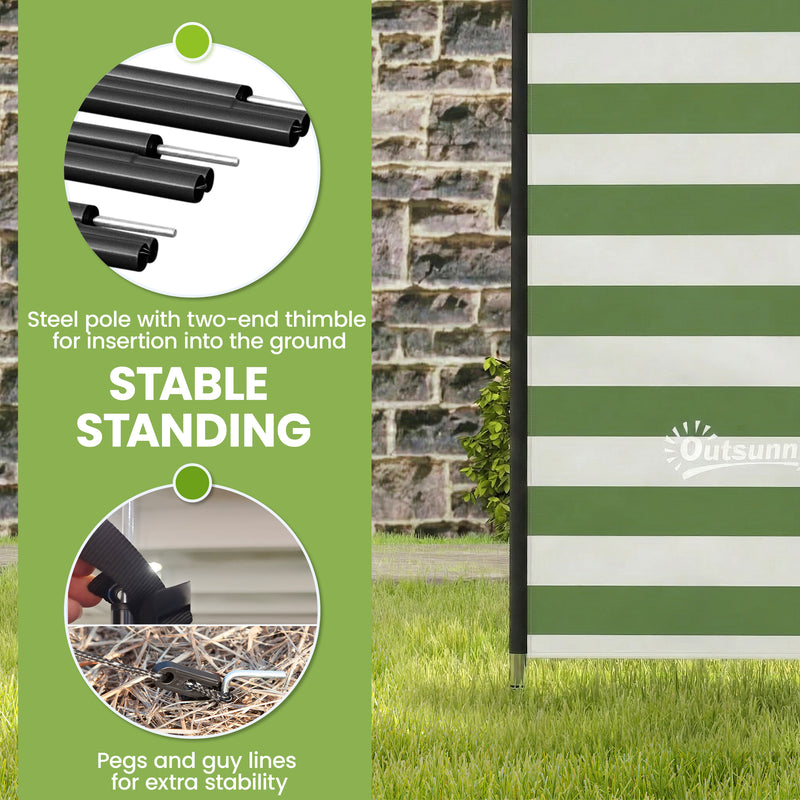 Outdoor Windbreak for Camping and Beach Shelter with Steel Poles and Carry Bag Army Green