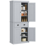 Freestanding Kitchen Storage Cabinet With Shelves And Drawers For Home Organisation Grey