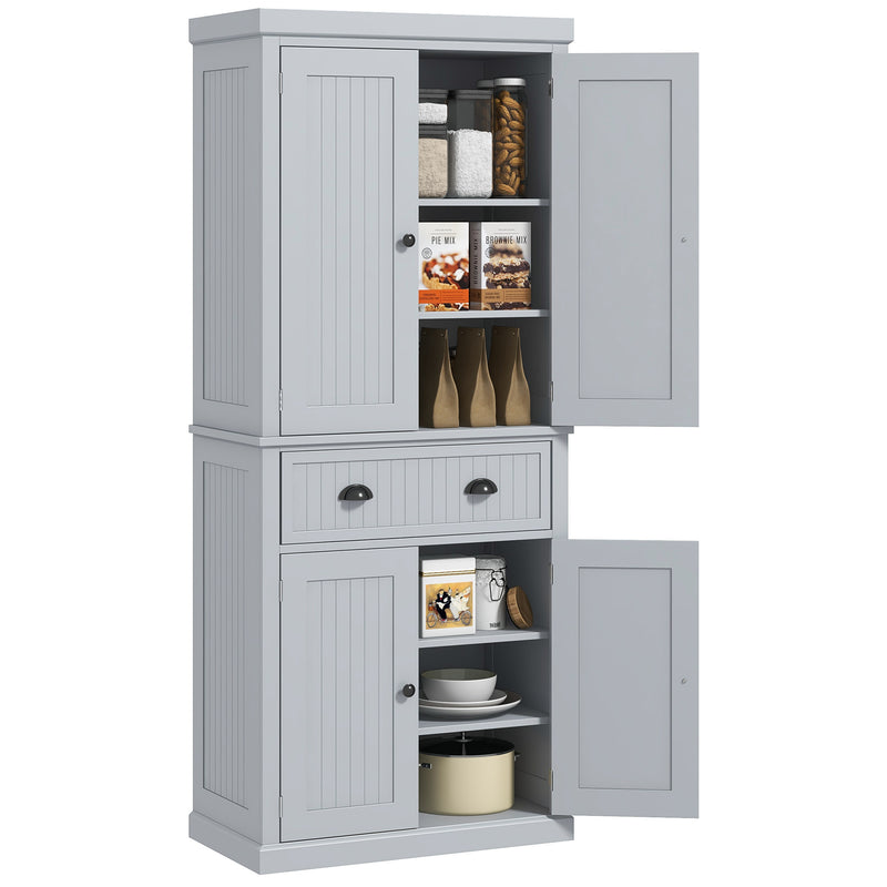 Freestanding Kitchen Storage Cabinet With Shelves And Drawers For Home Organisation Grey