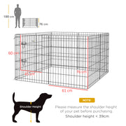 8 Panel Dog Playpen with Door for Small Pets Ideal for Indoor and Outdoor Use Black