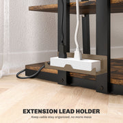 HiFi Storage Stand with Four Open Shelves Ideal for Media and Living Rooms, Rustic Brown