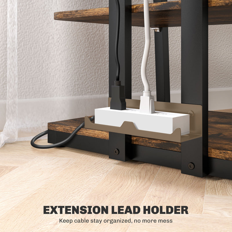 HiFi Storage Stand with Four Open Shelves Ideal for Media and Living Rooms, Rustic Brown