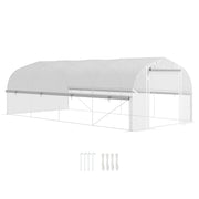 6x3x2m Walk in Polytunnel Greenhouse with PE Cover Mesh Door and Windows White by Outsunny