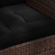 2 Piece Garden Chair Cushions Set with Back Support for Indoor or Outdoor Use Black AOSOM