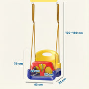 Kids Swing Seat With Adjustable Ropes and Safety Harness for Garden or Indoor Use Multicolour AOSOM