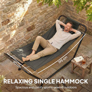 Garden Hammock with Stand and Headrest for Relaxing Outdoors Dark Grey Outsunny
